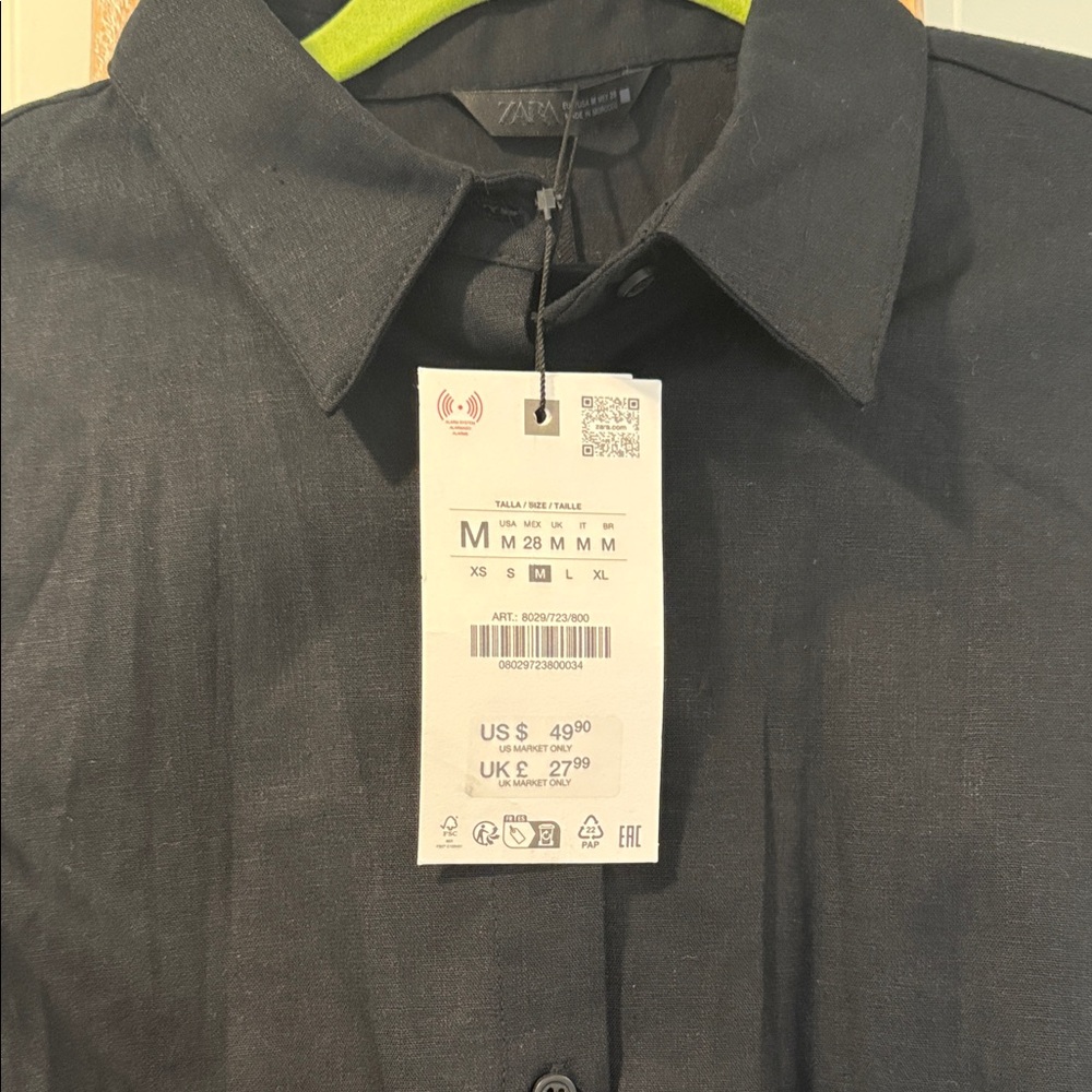 NWT Zara Black double layer top - Picture 5 of 8